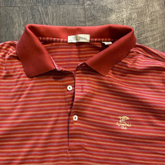 Peter Millar Golf Polo Shirt Double Mercerized Cotton Short Sleeve Stripes XL - Picture 3 of 6